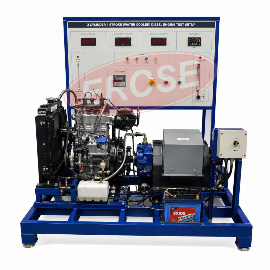 Engine Lab 2-Cylinder 4-Stroke Diesel Engine Test Setup | Glass Agencies