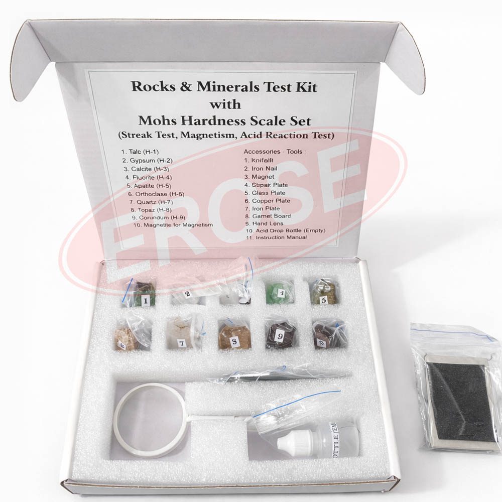 Rocks and Minerals Test Kit with Mohs Hardness Scale Set