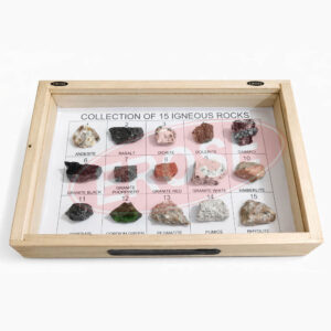 Rock and Mineral Set With Wooden Display Case